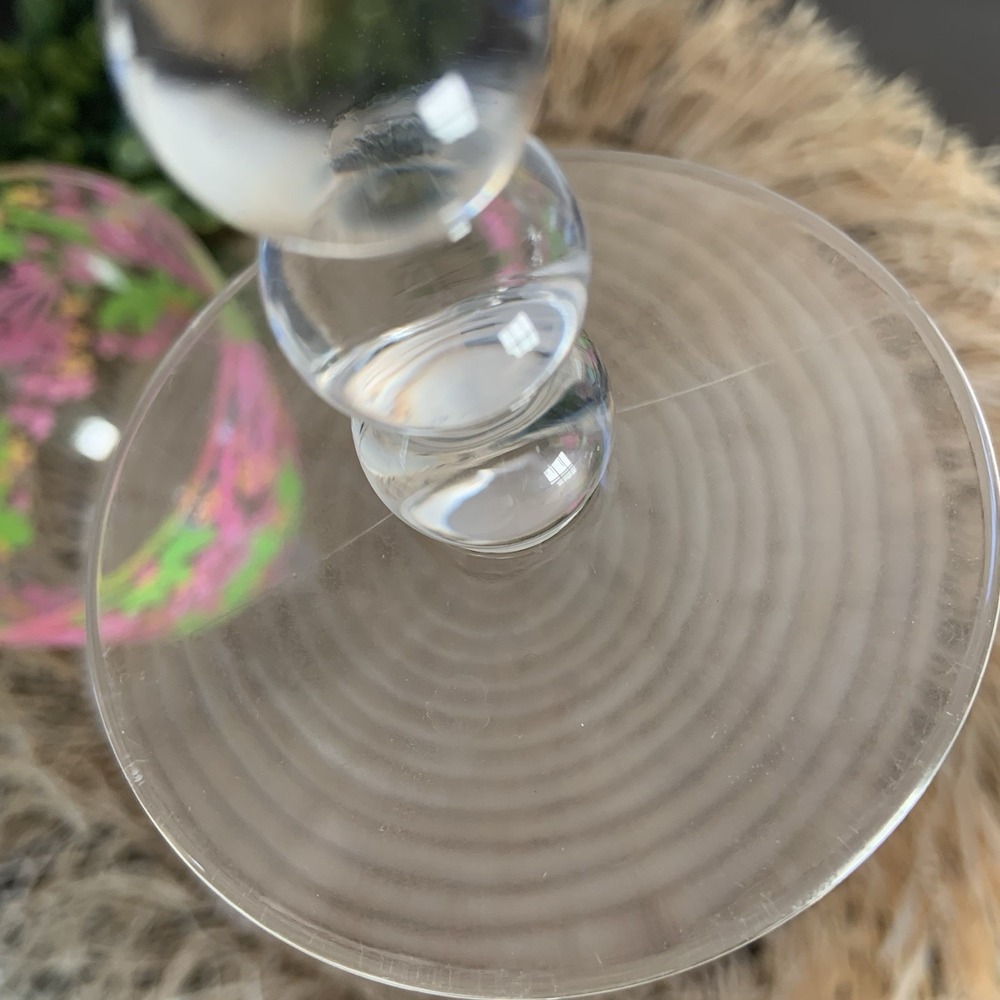LILLY PULITZER Cabanarama Acrylic Bubble Stem Wine Glasses Set Of 2 Pink Green - Picture 10 of 10